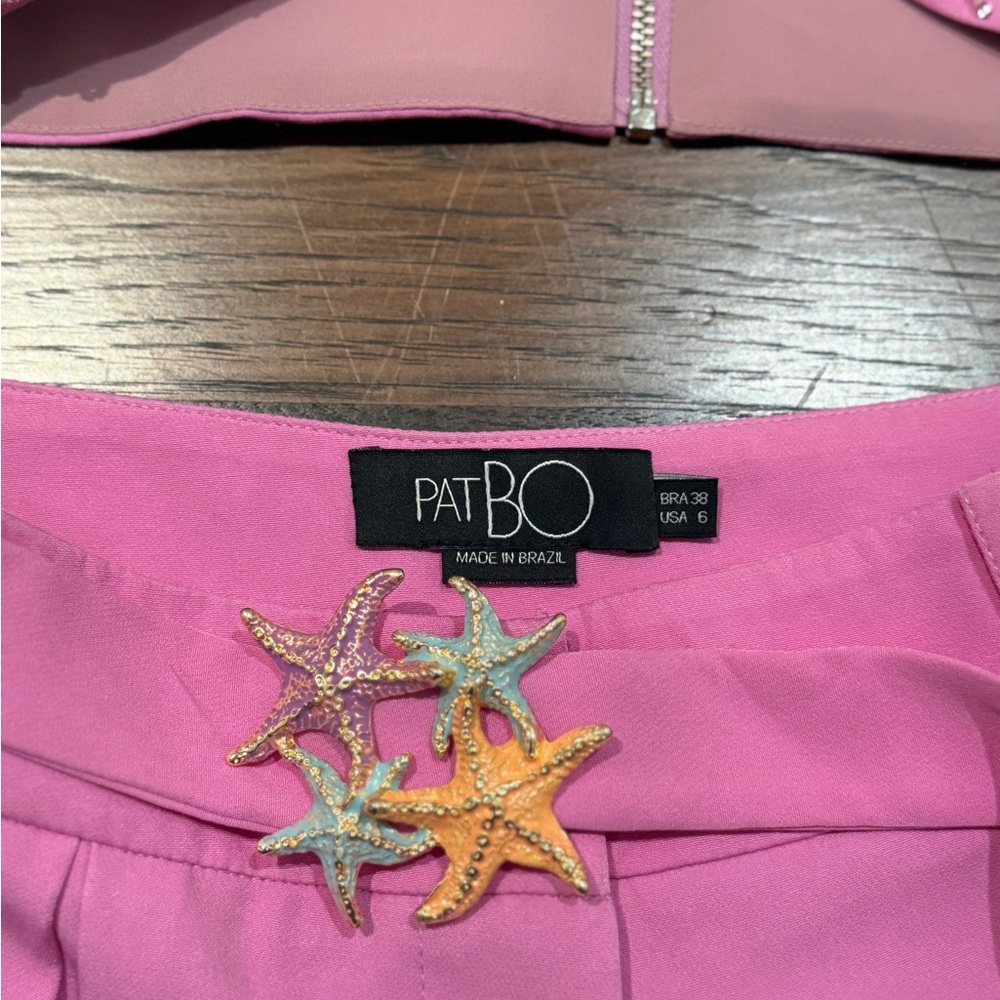 PatBO Vick Pink Star Embellished Crop Top & Pleated Shorts Set - Picture 13 of 13